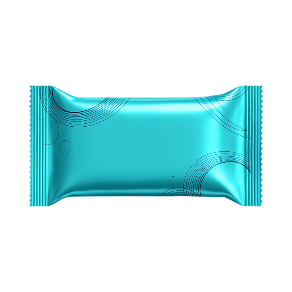 Teal colored blank packaging for product design. png