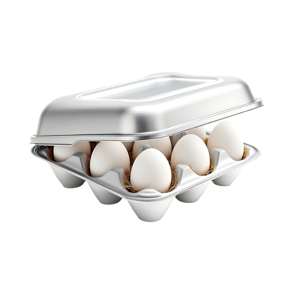 A carton of fresh white eggs, ready for cooking. png