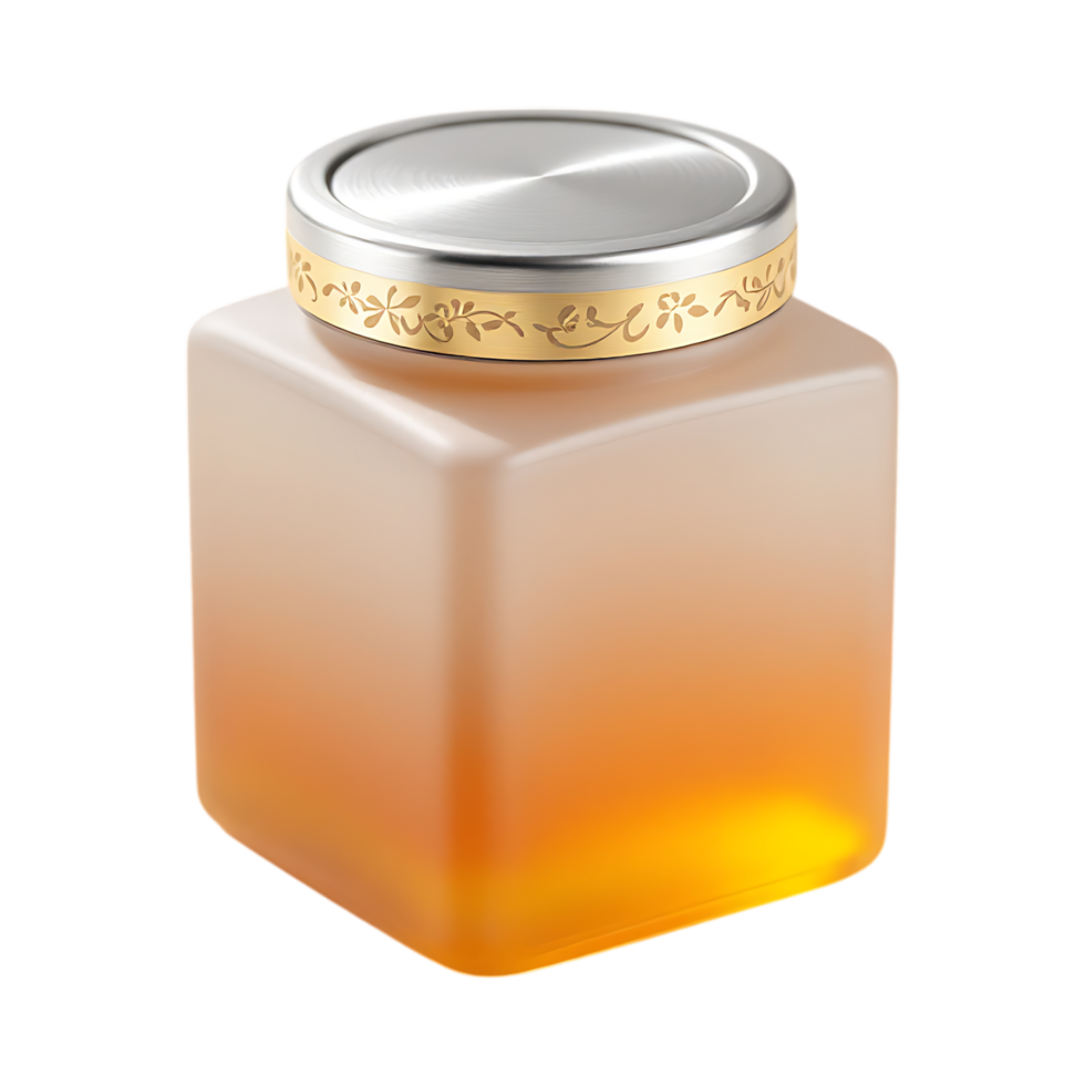 Honey jar with metal lid, ombre effect. png