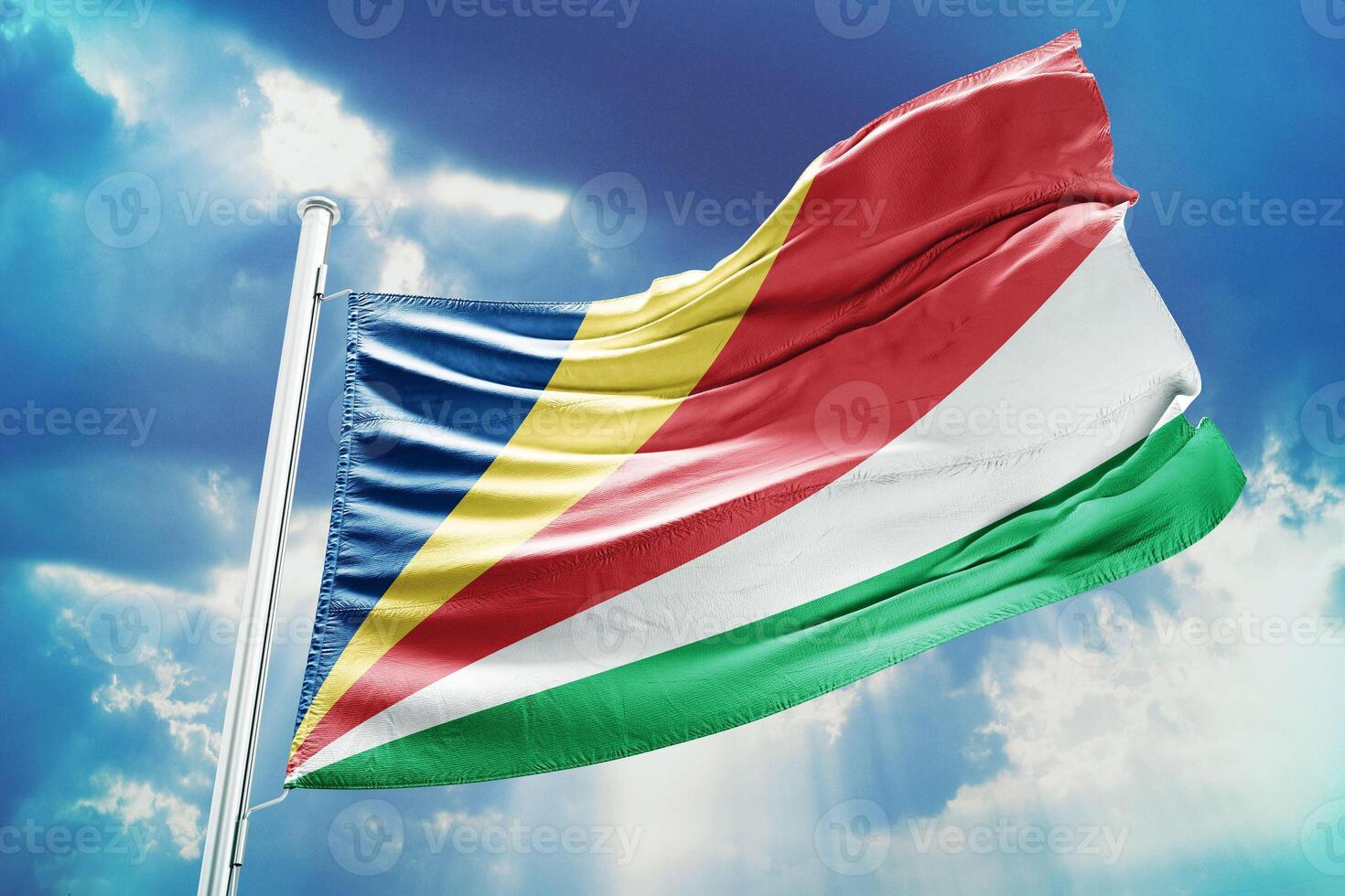 Flag of solomon islands - 3d rendering - flag of solomon islands - 3d rendering photo