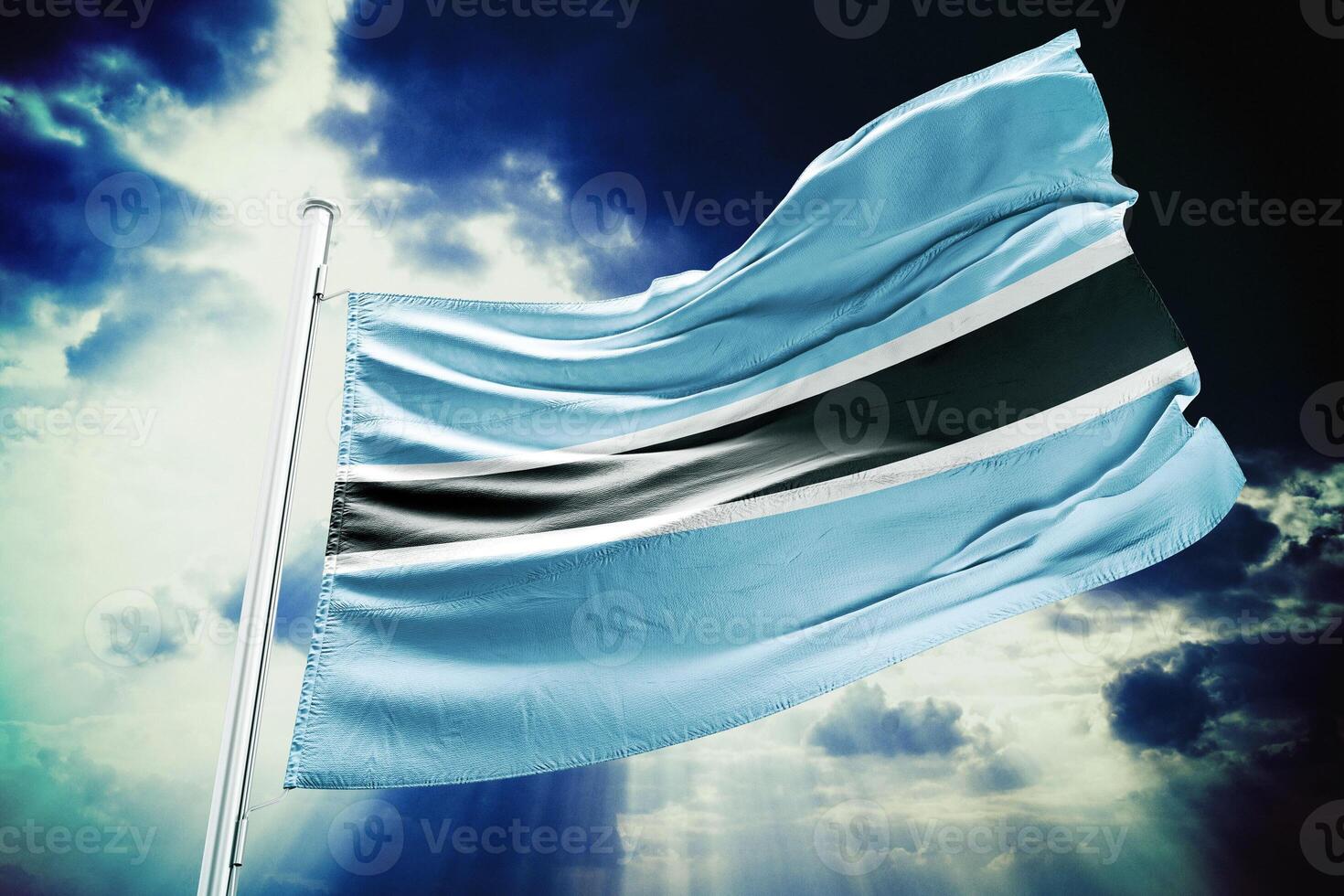 Botswana flag - 3d illustration photo
