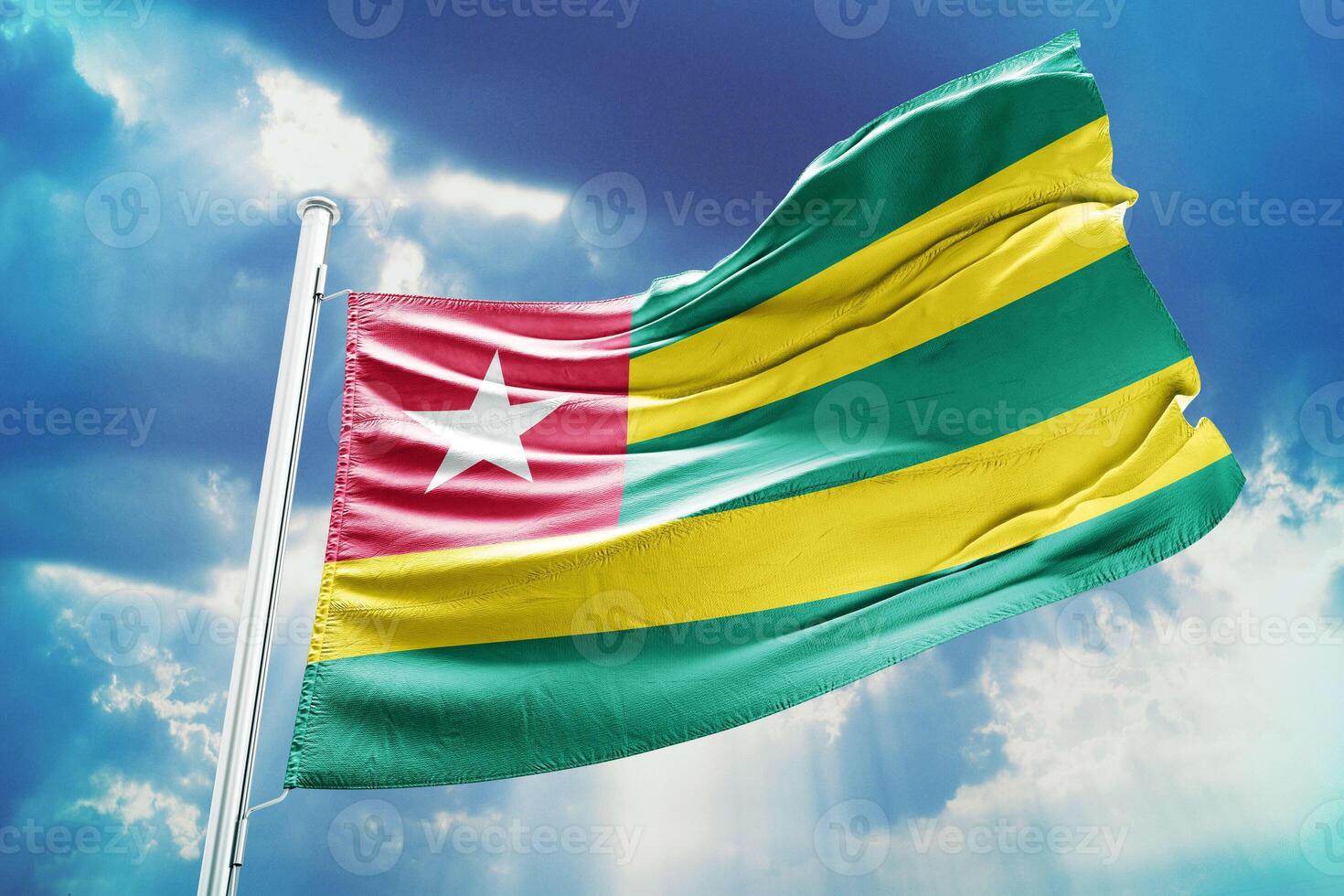 Togo flag - 3d rendering photo