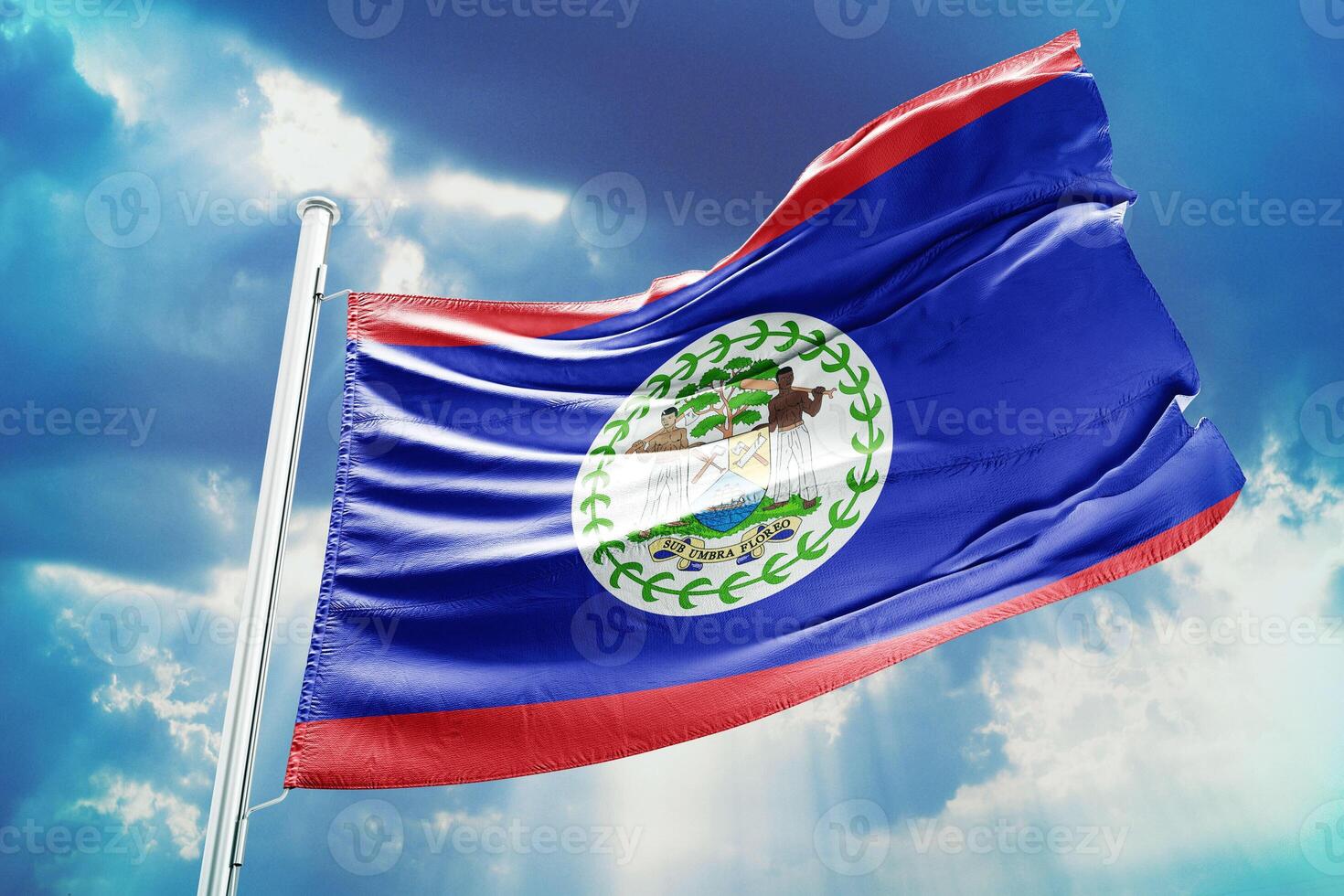 Belize flag 3d illustration photo