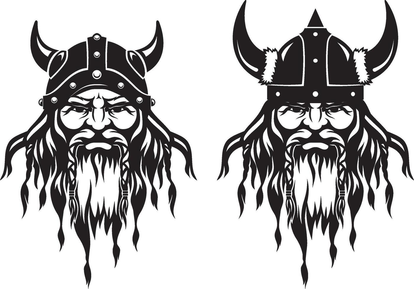 Viking Head Front View vector