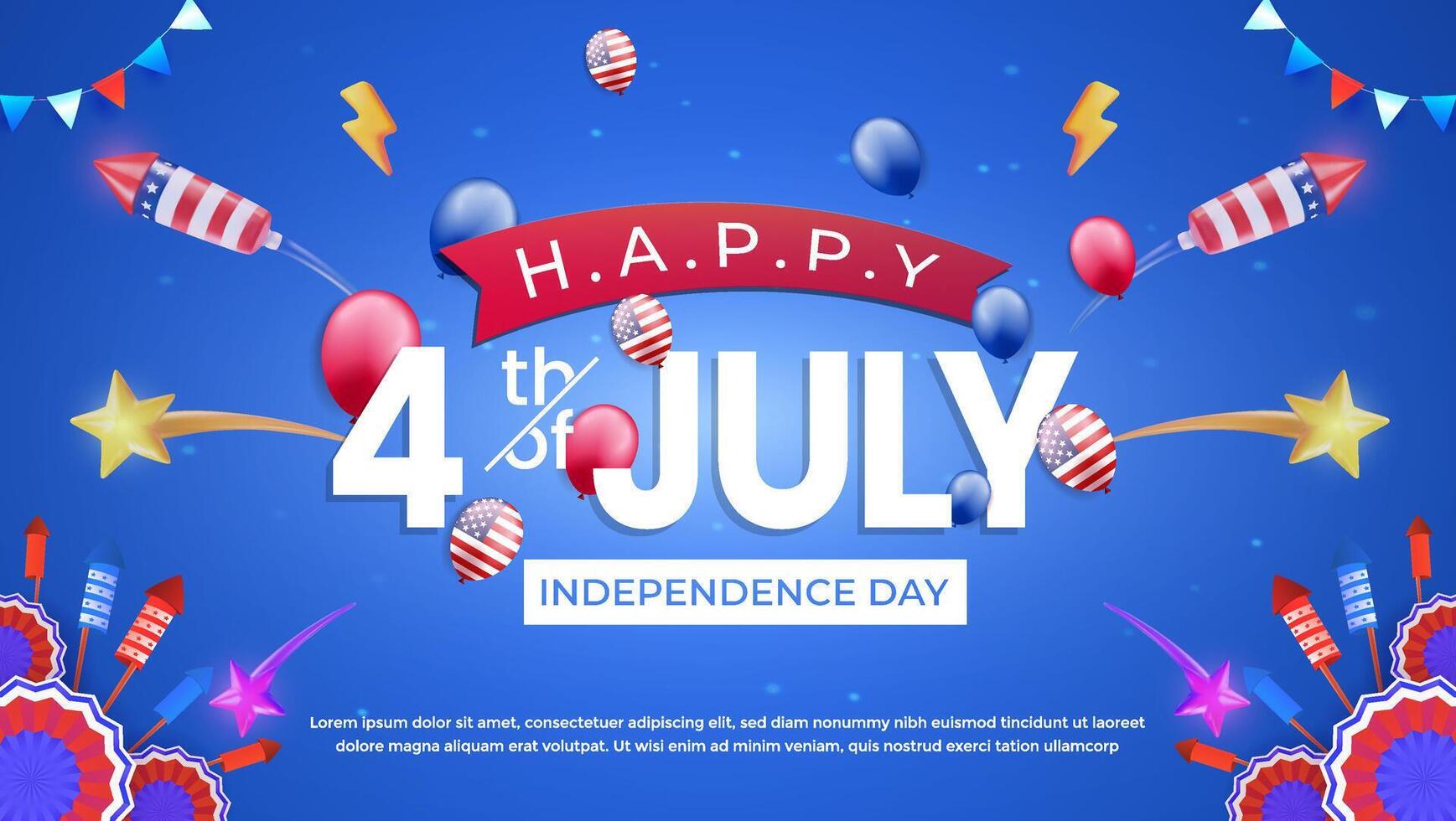 4th of July Independence Day decorations vector