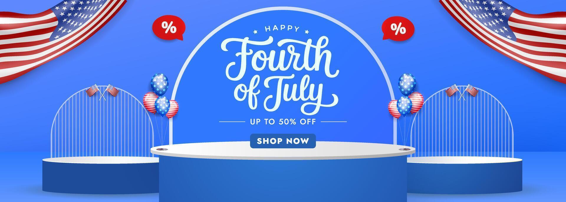 Fourth of July sale banner vector