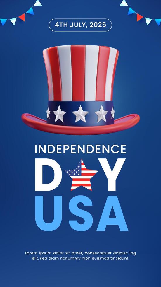 Patriotic top hat for Independence Day vector