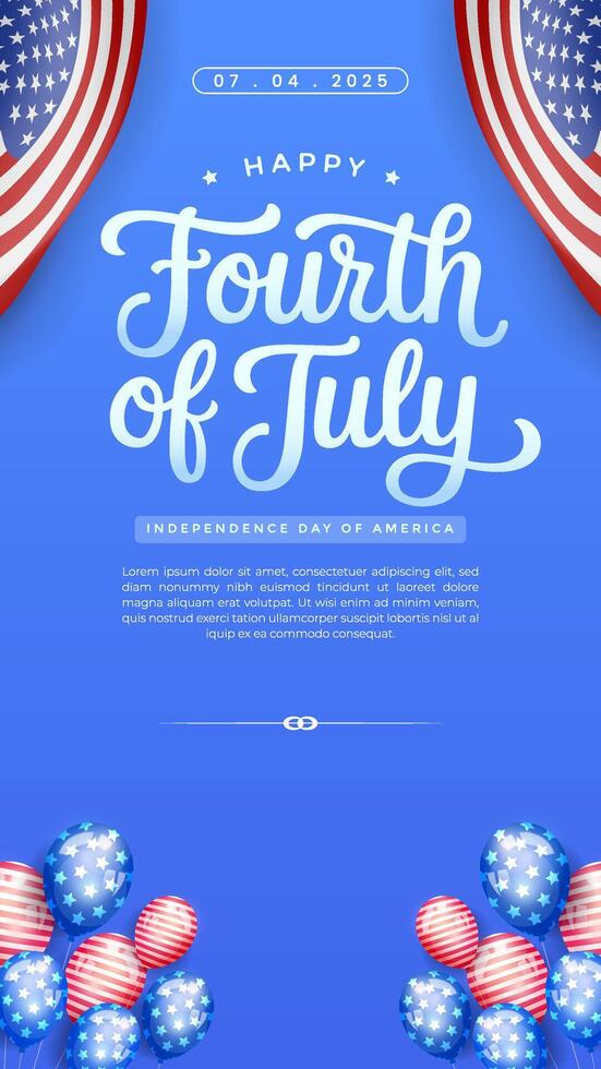 Happy Fourth of July design with balloons vector