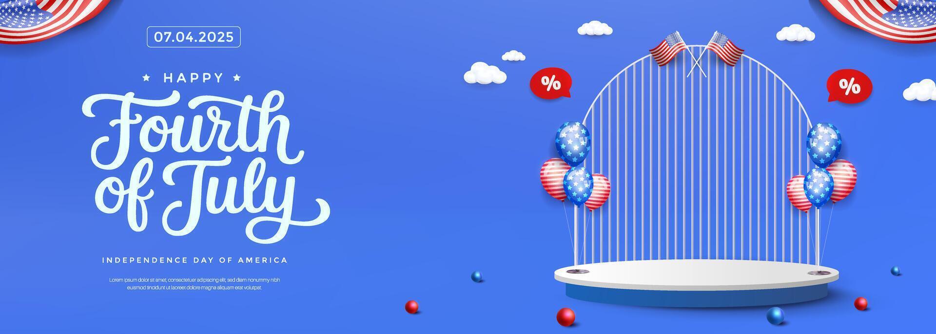 Fourth of July celebration background design vector