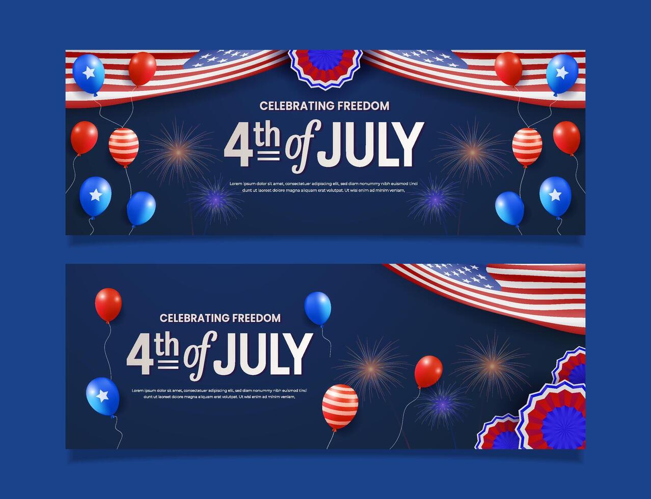 4th of July celebration banner vector