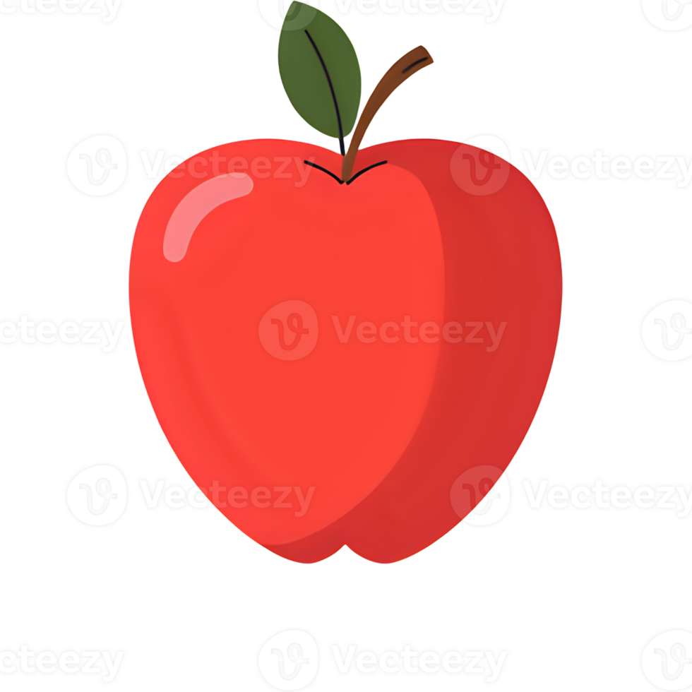 Artistic Doodle of a Red Apple Fruit png