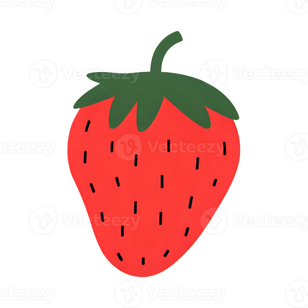 Red Strawberry Doodle Icon Graphic png