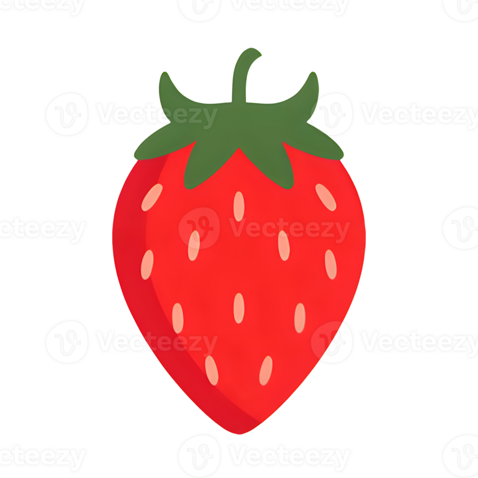 Cute Red Strawberry Doodle Icon Graphic png