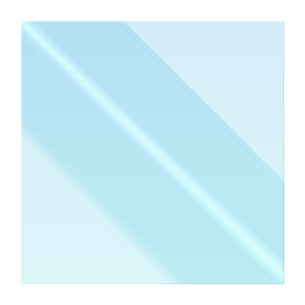 Transparent frame square shape clear glass plate. png