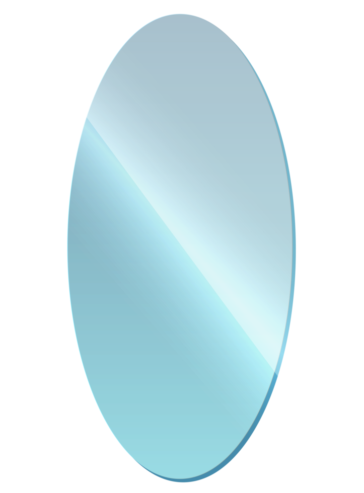 Abstract realistic reflection transparent frame circle shape shiny clear glass plate with light from sunlight. png