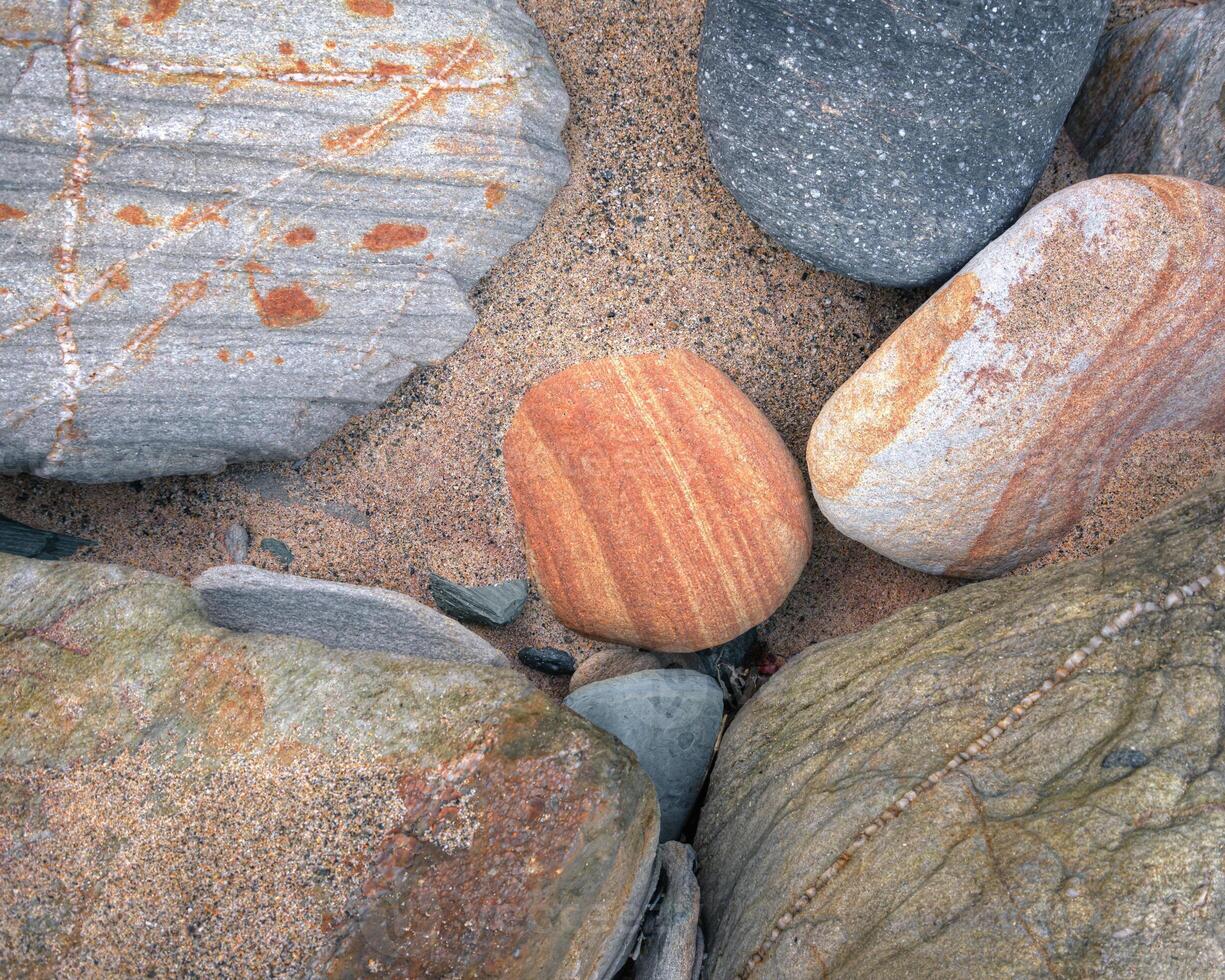 Incredible mineral variety in the rocks of the Sarridal beach photo