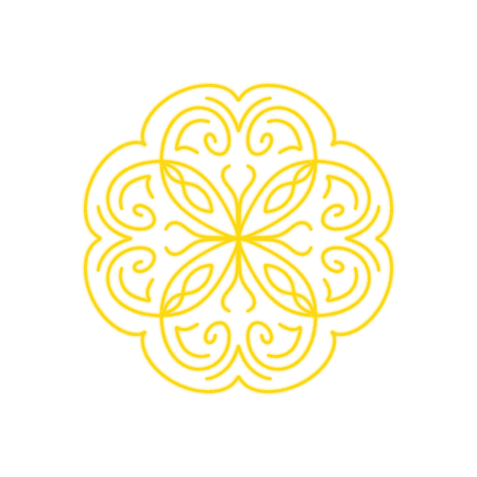 Yellow Floral Line Art Design png