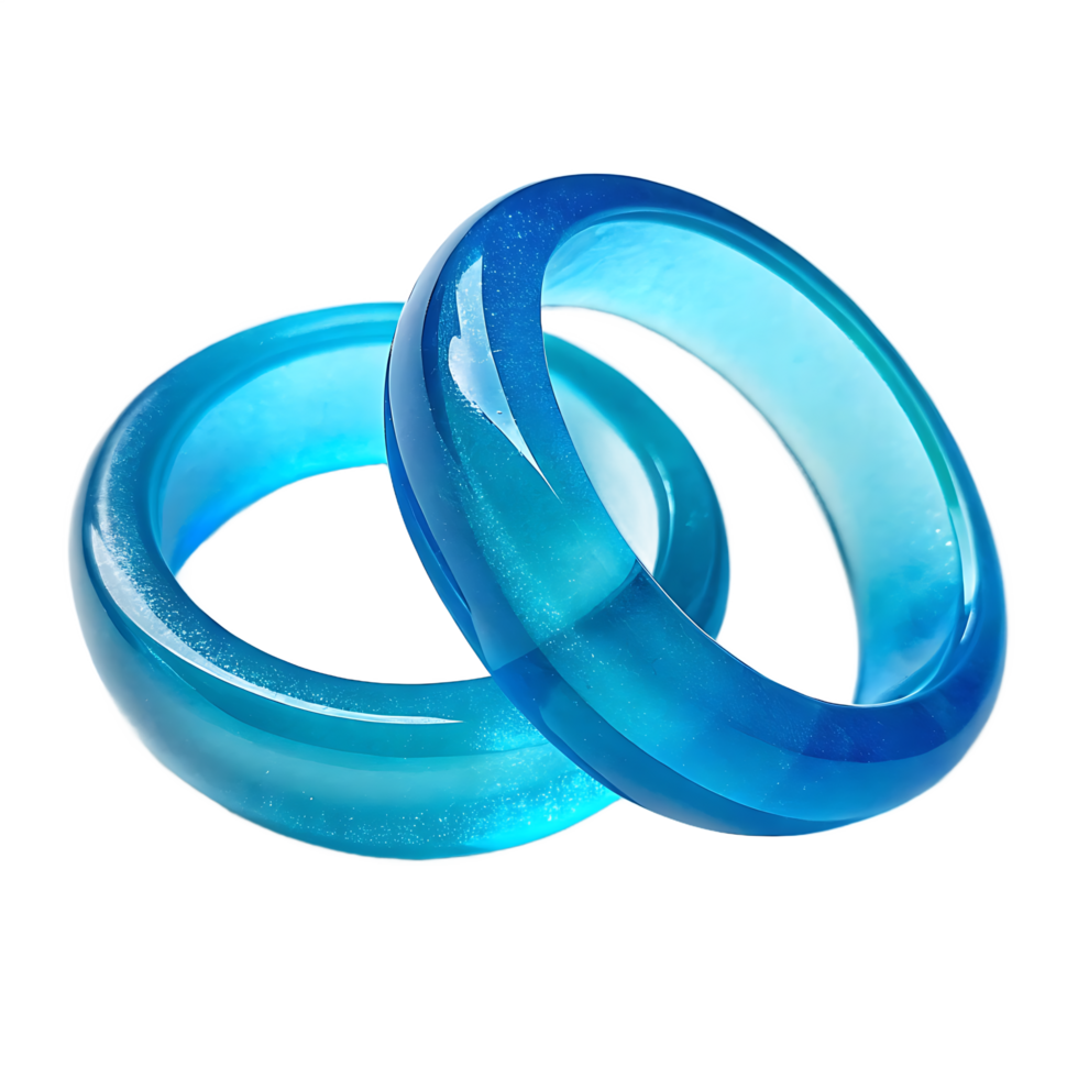 Two Turquoise Glass Bangles isolated on a transparent background png