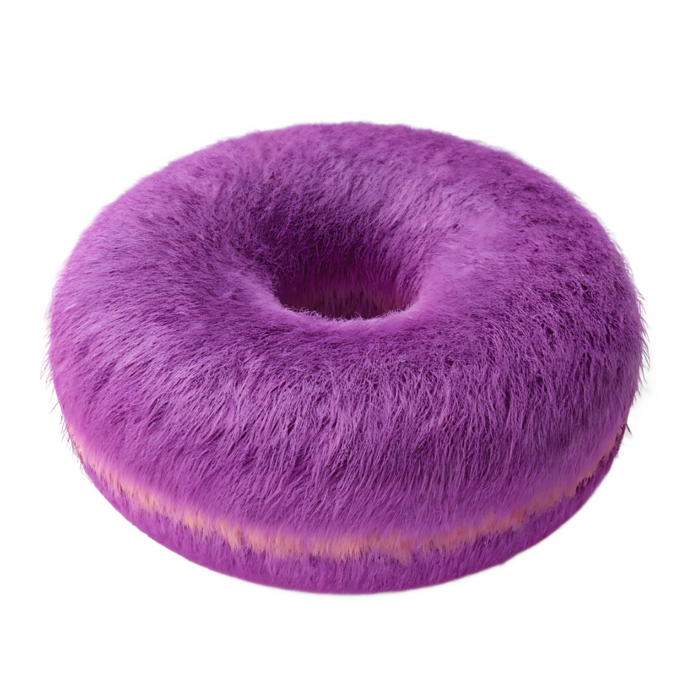 Purple Fuzzy Donut Shaped Object isolated on a transparent background png