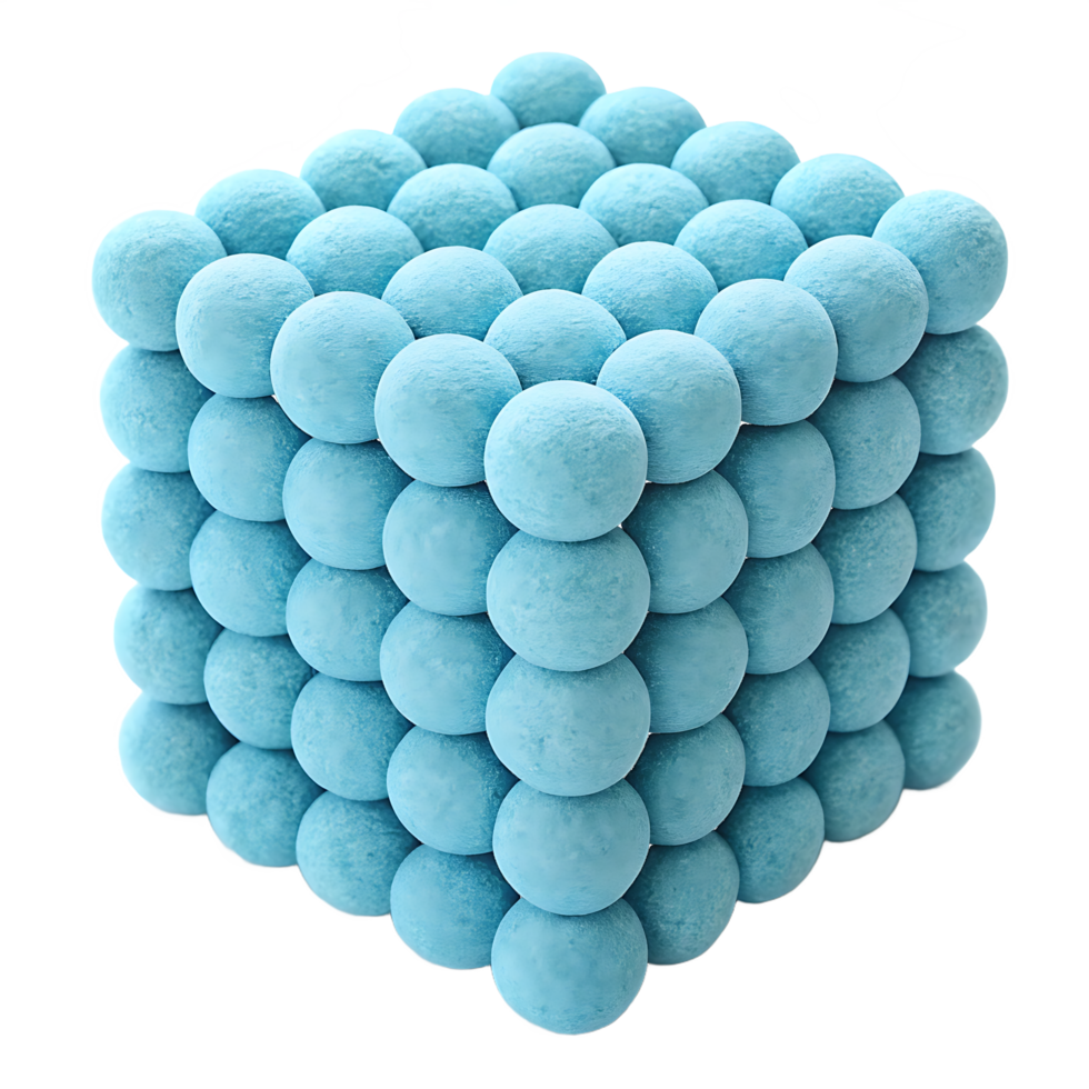Light Blue Sphere Cube Structure isolated on a transparent background png