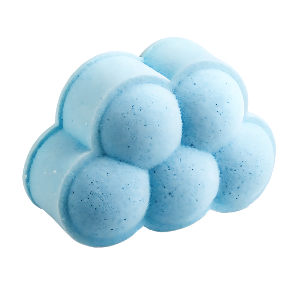Light Blue Cloud Shaped Bath Bomb isolated on a transparent background png