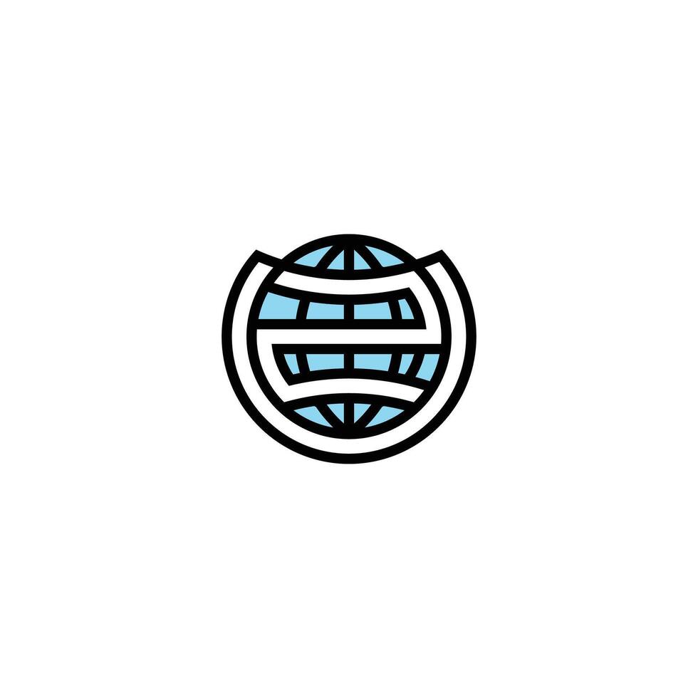 ZU UZ Earth Professional Business Monogram Logo Design vector