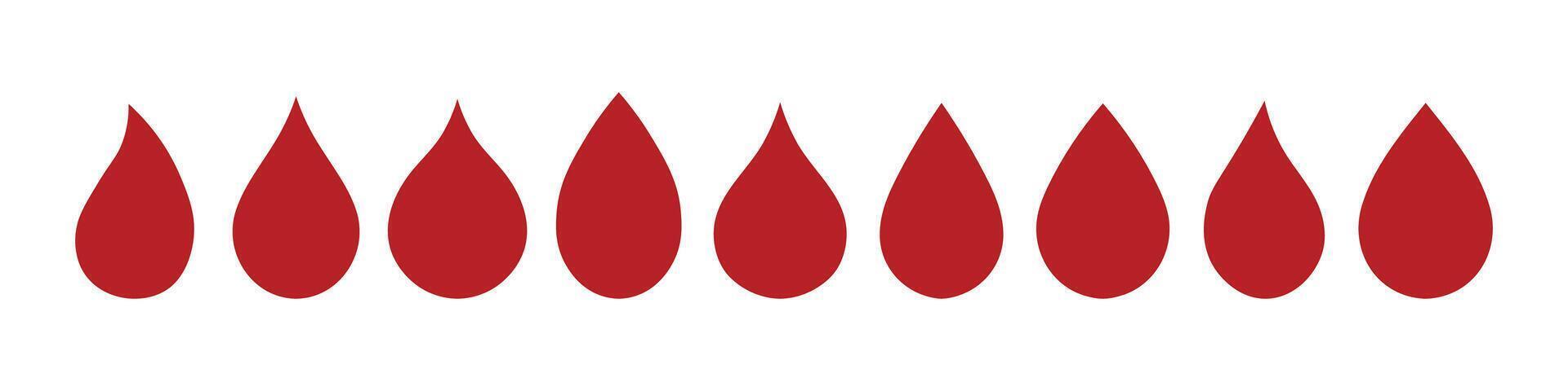 Blood drop icon collection flat illustration isolated on white background. vector