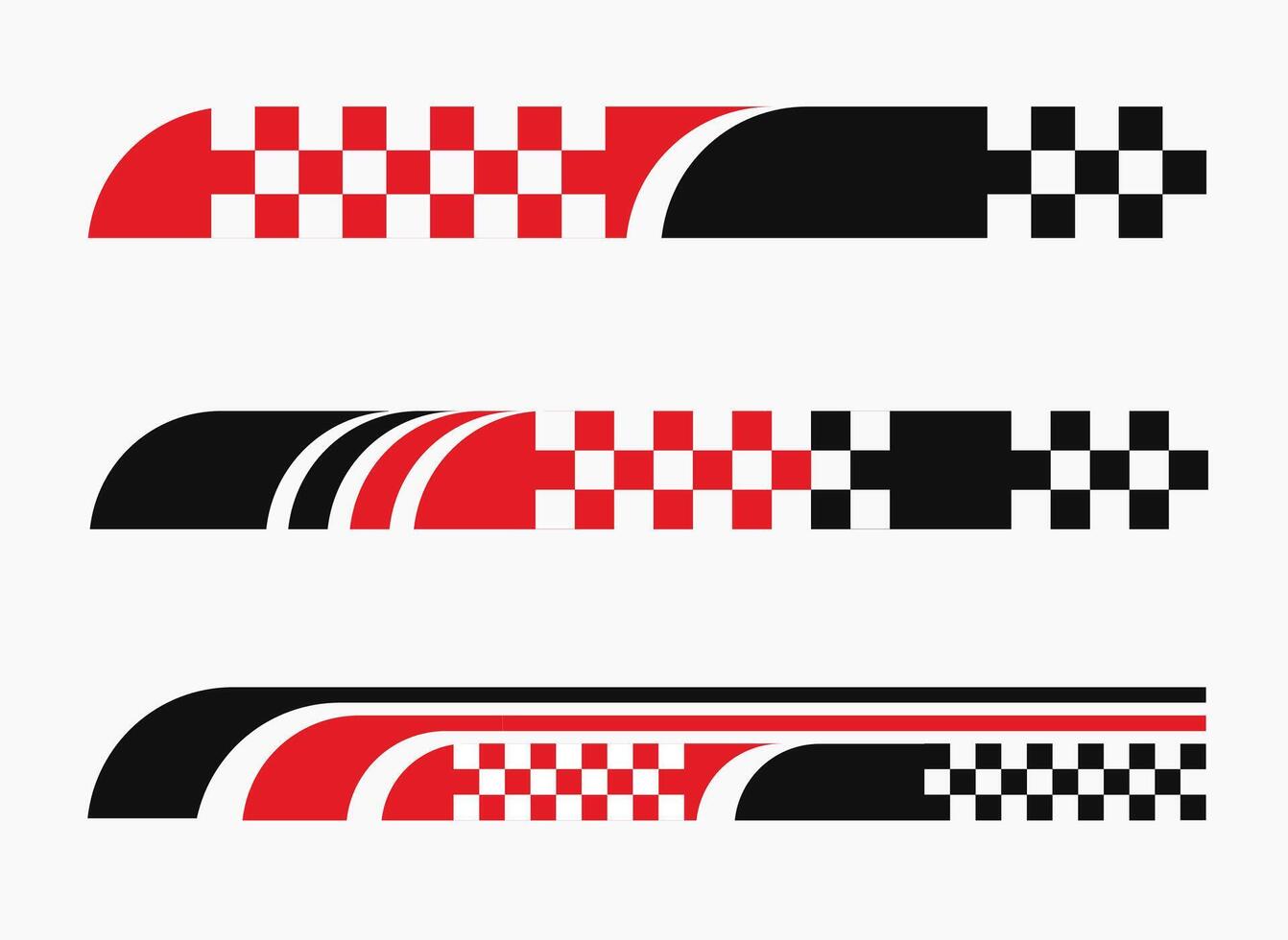 Set of simple car stripes. Car race stripes. Racing sticker design. Racing flag design. Graphic sport decal vinyl element. Automobile decoration. Racing design set vector