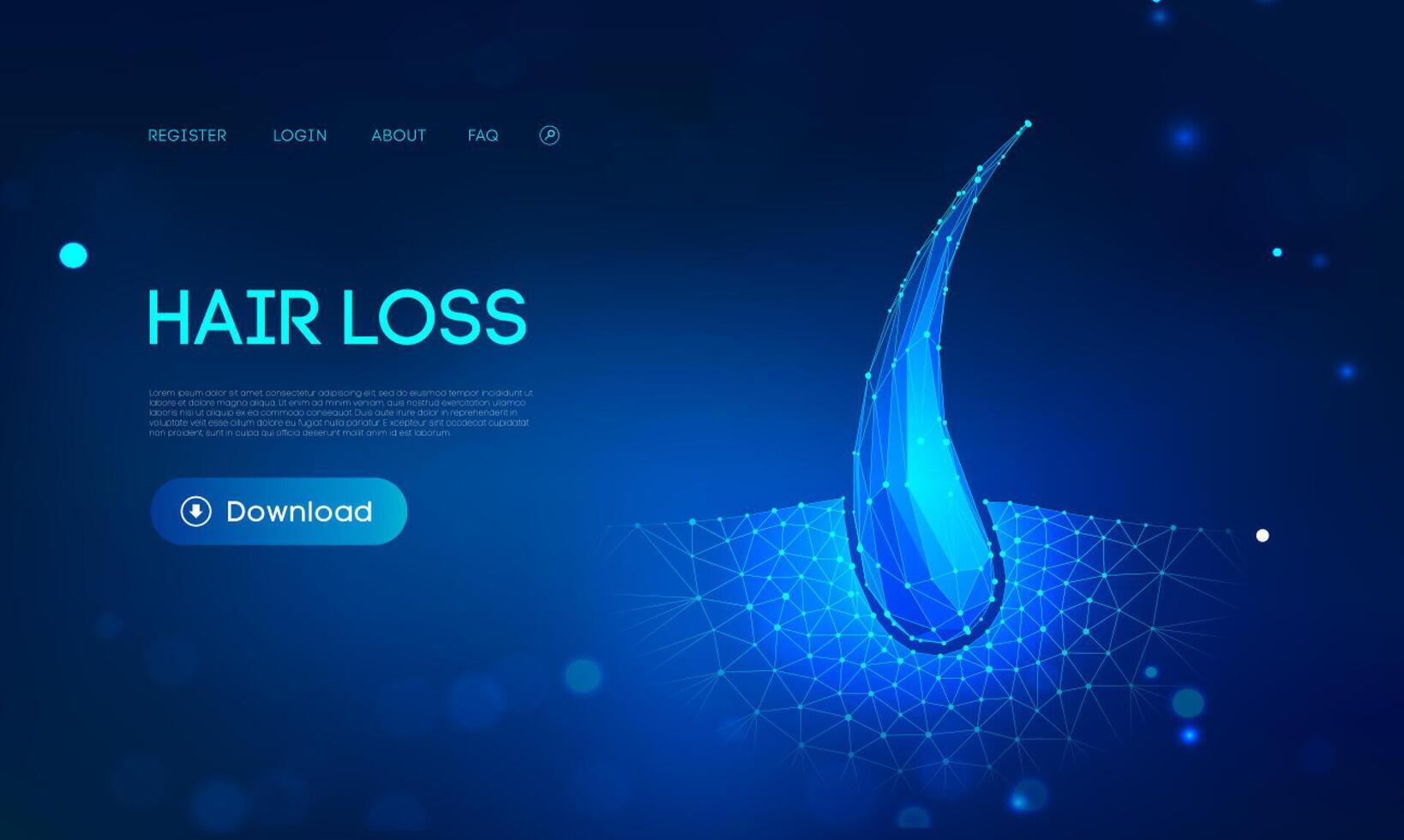 Graphic representation of hair loss vector