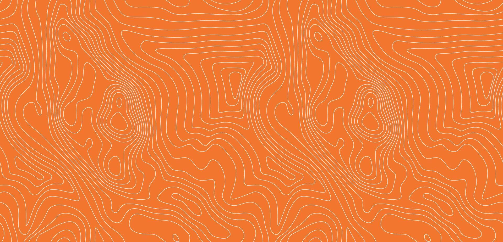 Abstract sushi pattern with vibrant orange background and white wave lines resembling raw salmon or tuna texture. Seamless illustration for restaurant decor or packaging. vector