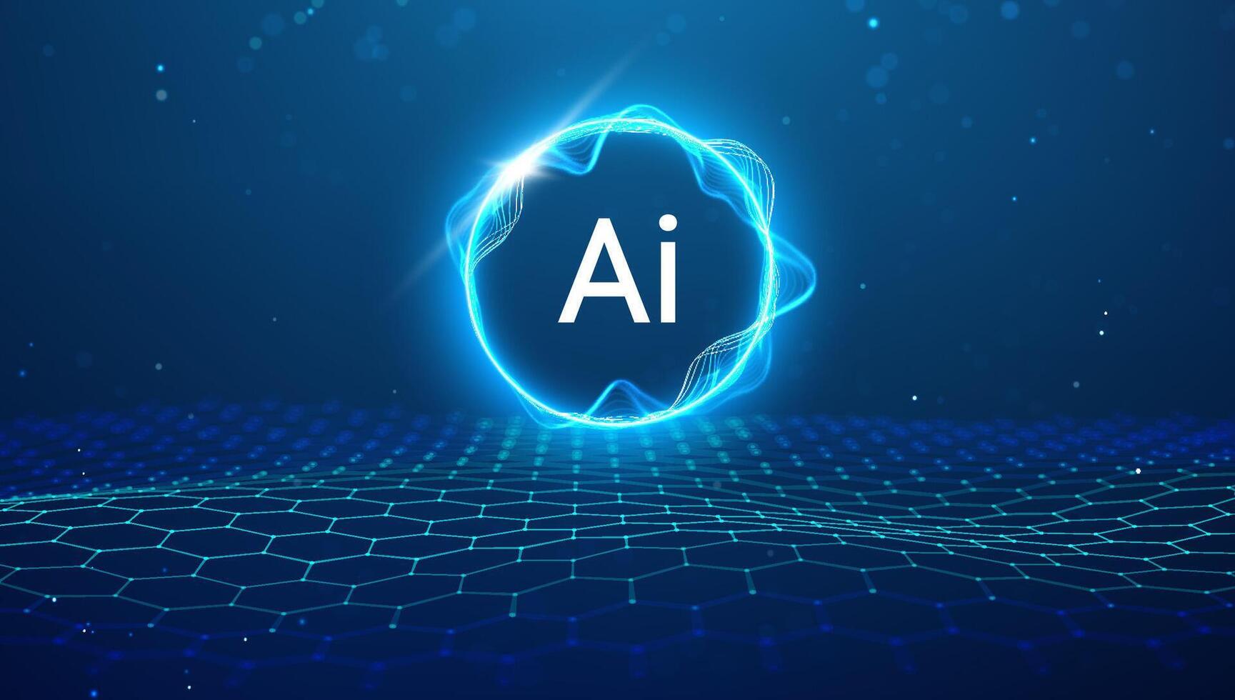 AI graphic in blue background vector