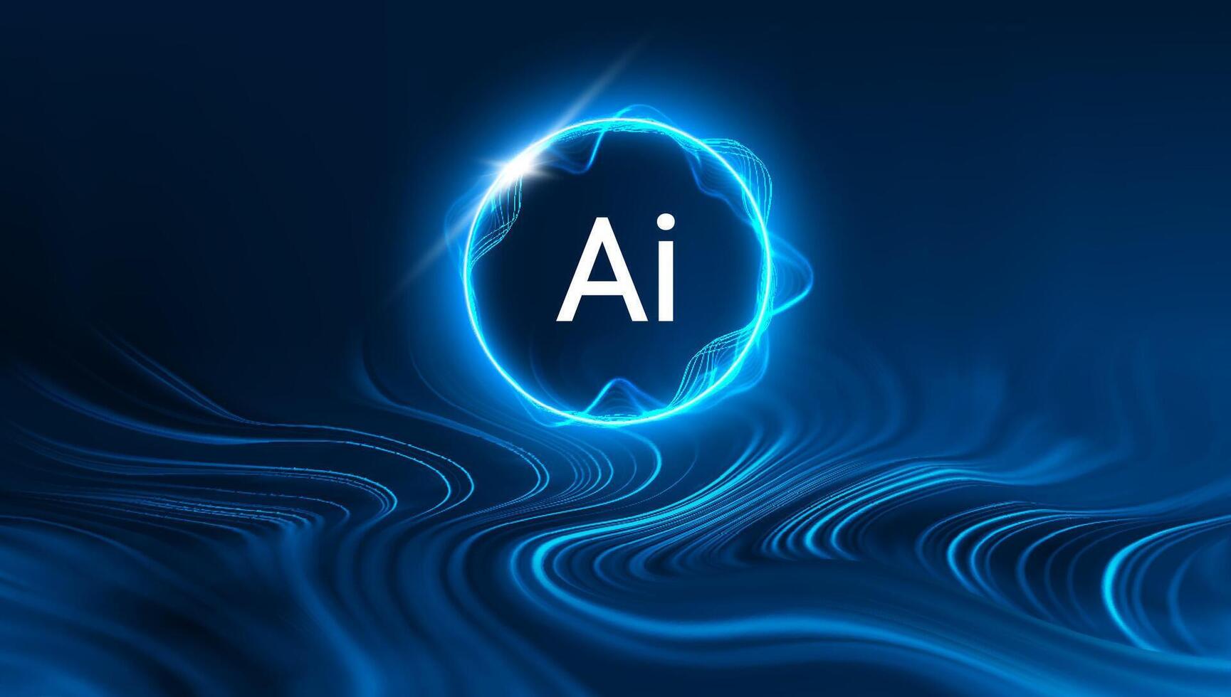 AI technology glowing abstract background vector