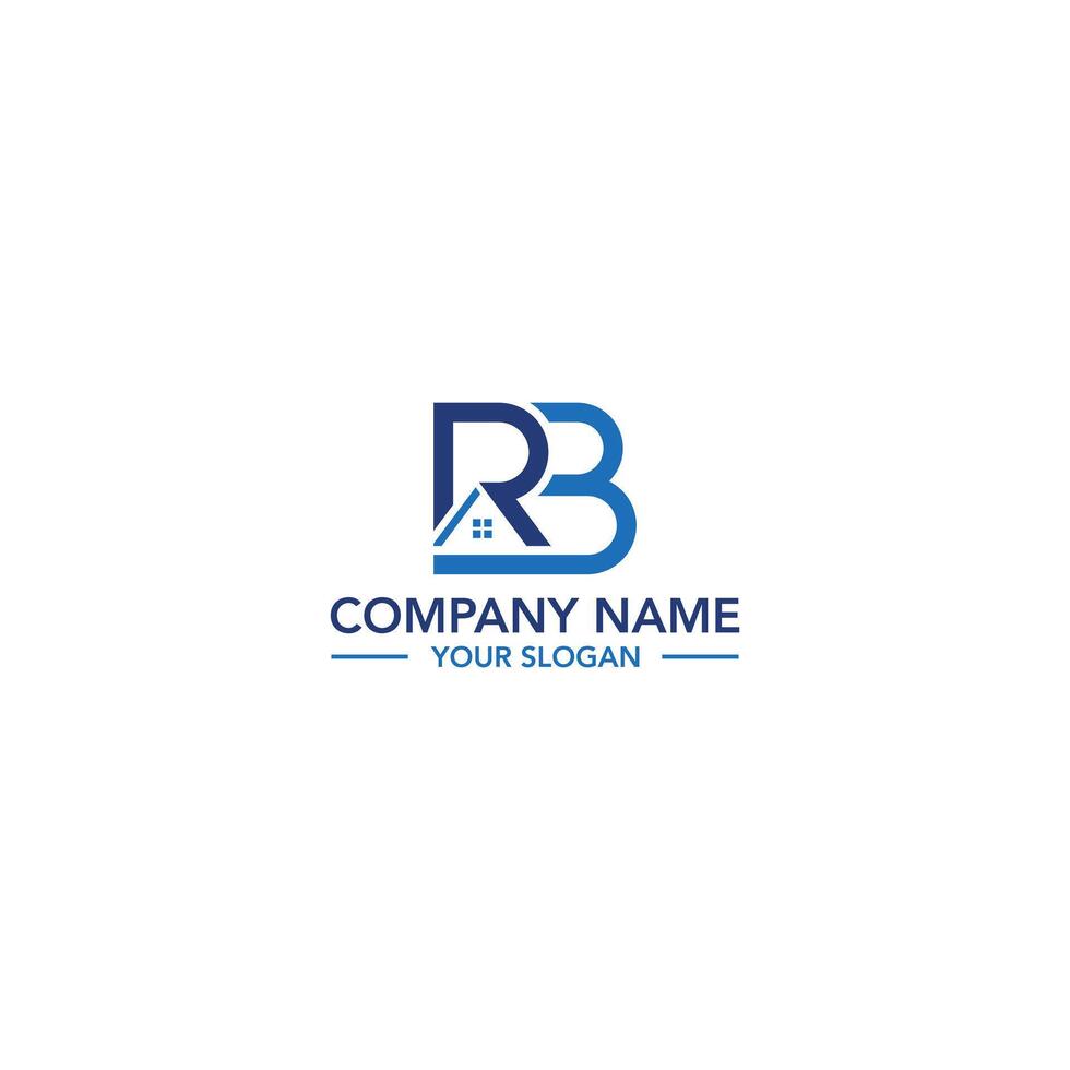 R and B modern design with roofing logo vector