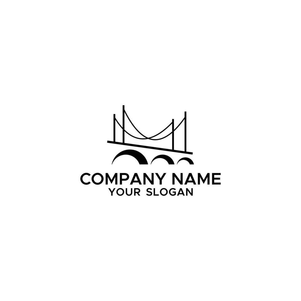 line art logo of modern bridge vector