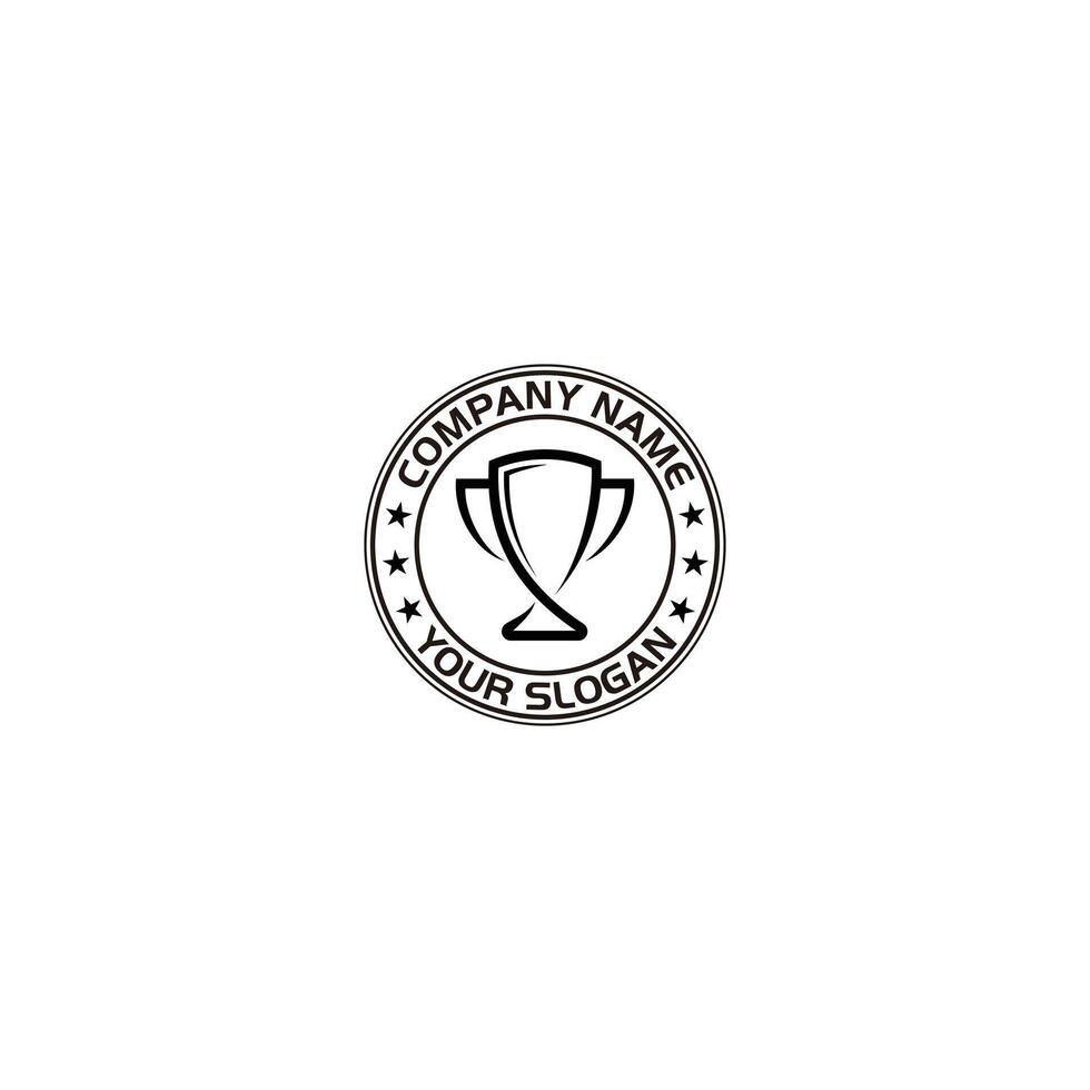 emblem of trophy, simple emblem of trophy logo vector