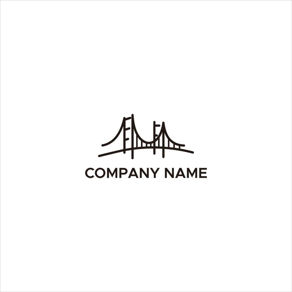 bridge line art abstract logo vector