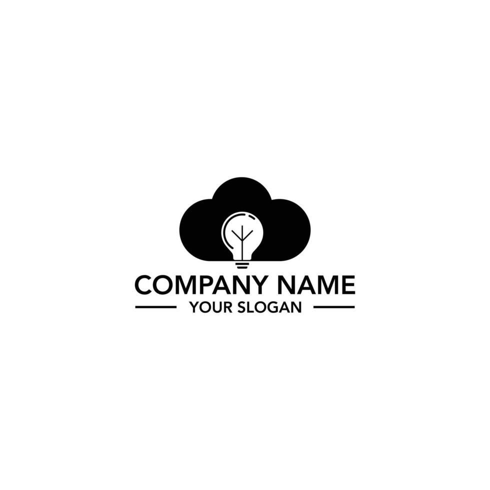 cloud and lamp abstract logo vector