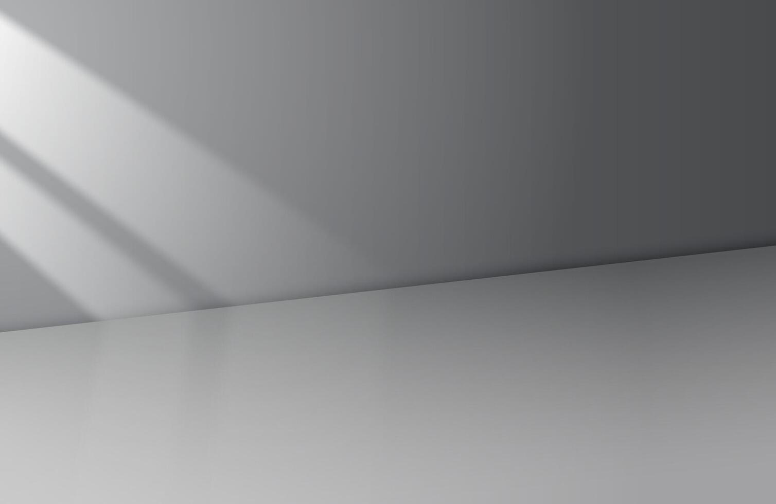 Sunlight and rays on gray wall in room, minimalistic scene interior for presentation of your product. vector