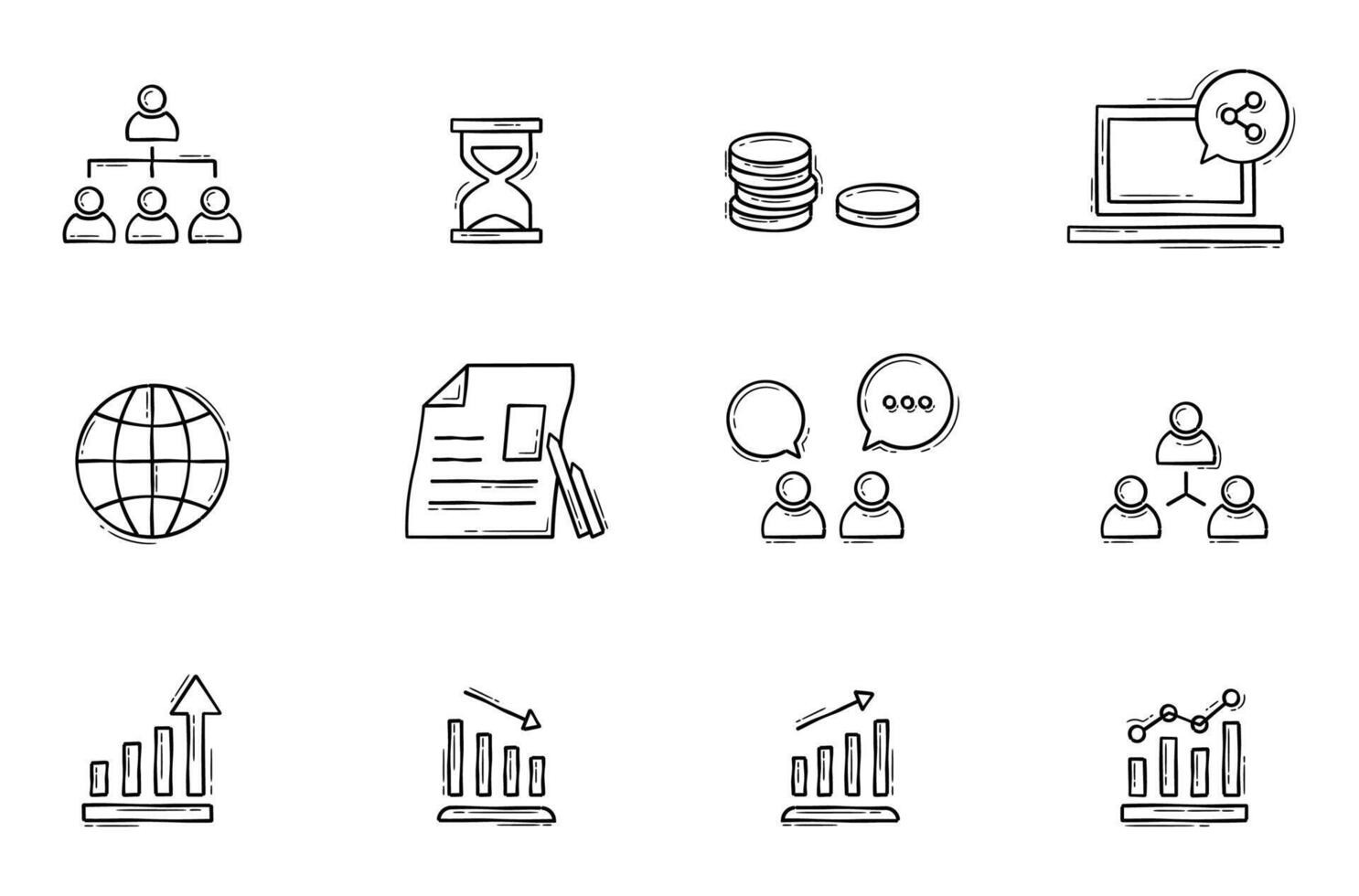 Business doodle icons vector