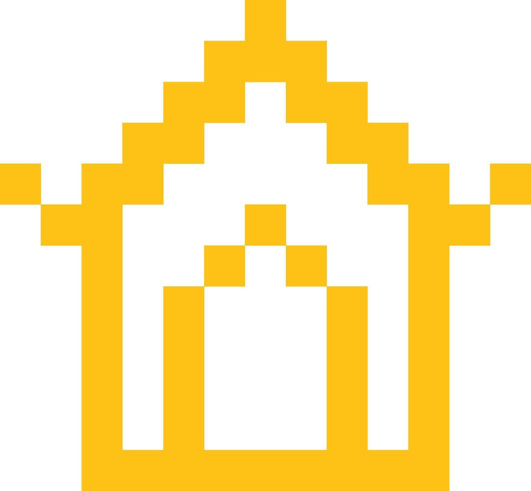 pixel art icon of a Thai temple vector
