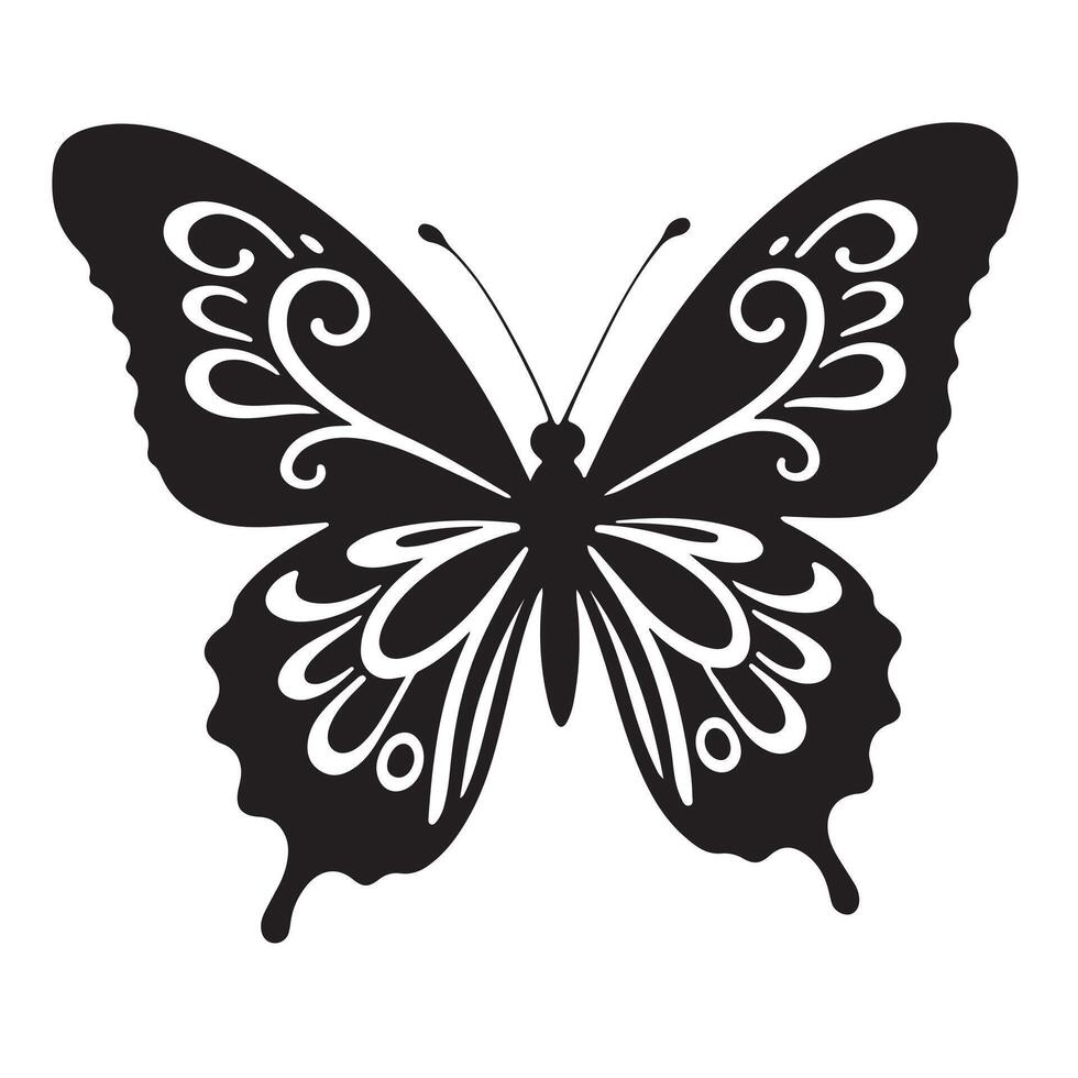 A Natural style butterfly silhouettes with nature inspired design elements vector