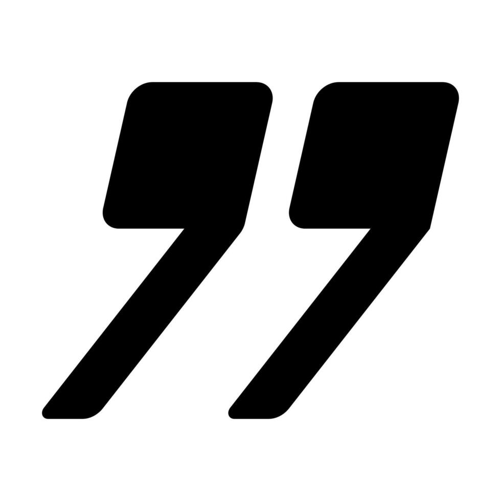 Quotation symbol black flat style for design project, banner vector