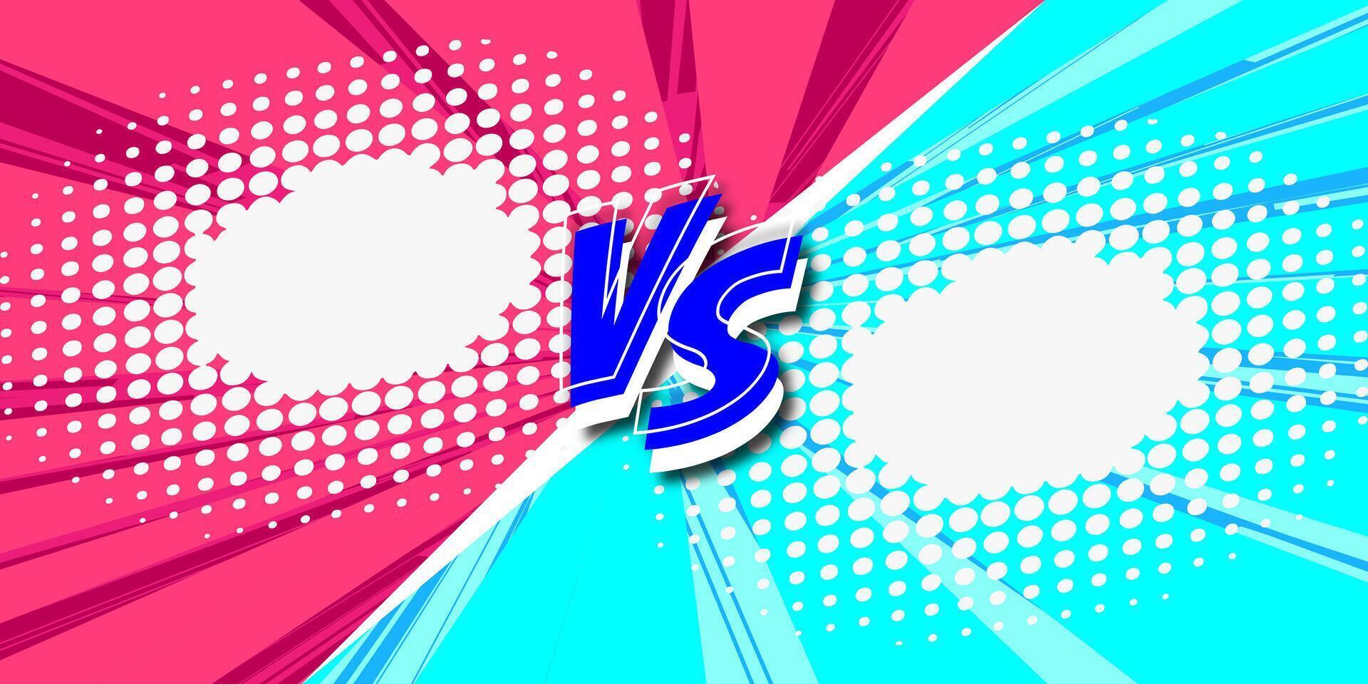 Versus fight comics colorful style vector