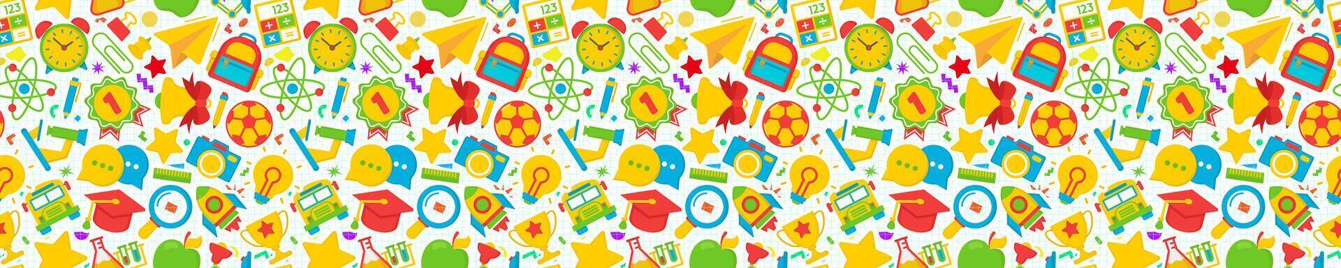 Colorful kid-themed icon pattern vector