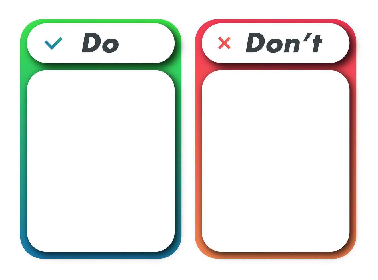 Do and dont frame template with copy space vector