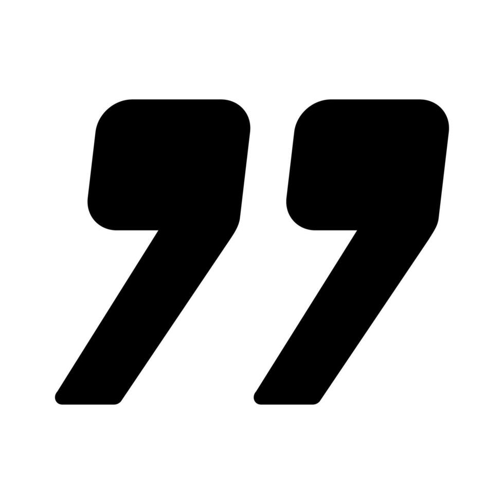 Quotation symbol black flat style for decoration vector