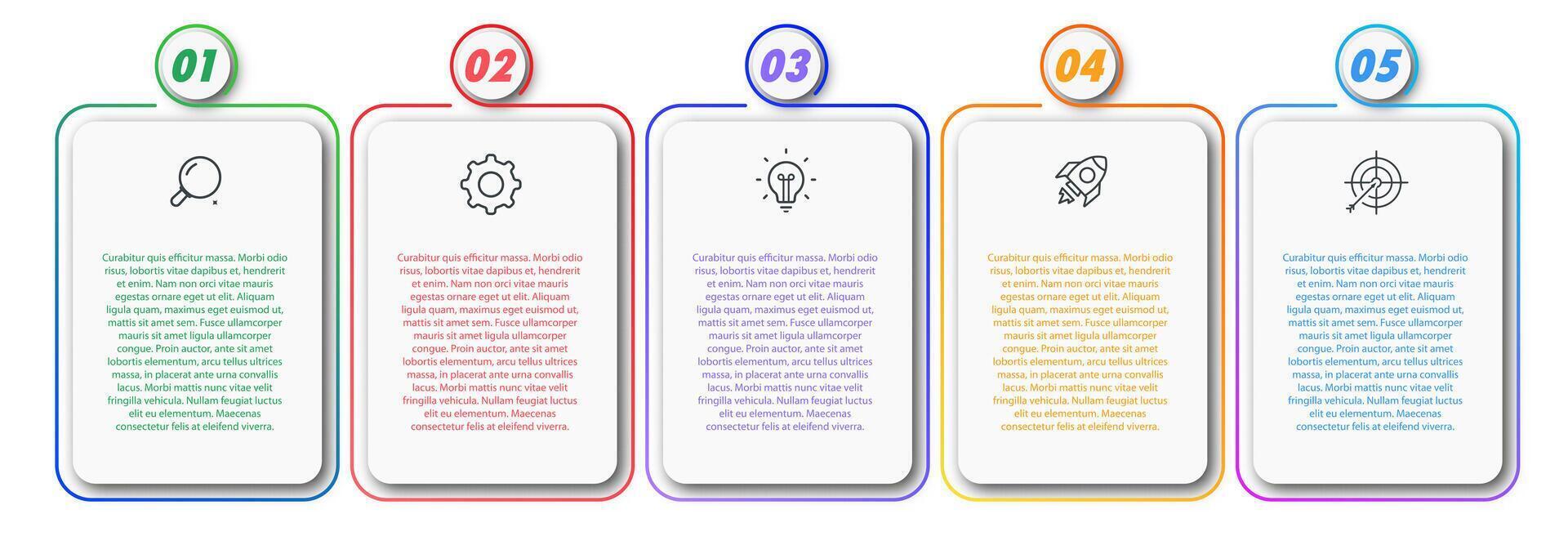 Bullet points numbers from 1 to 5 list vector
