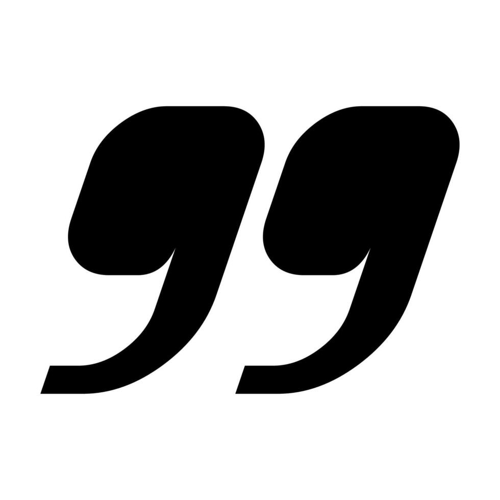 Quotation symbol black color flat style for design, banner, ui vector
