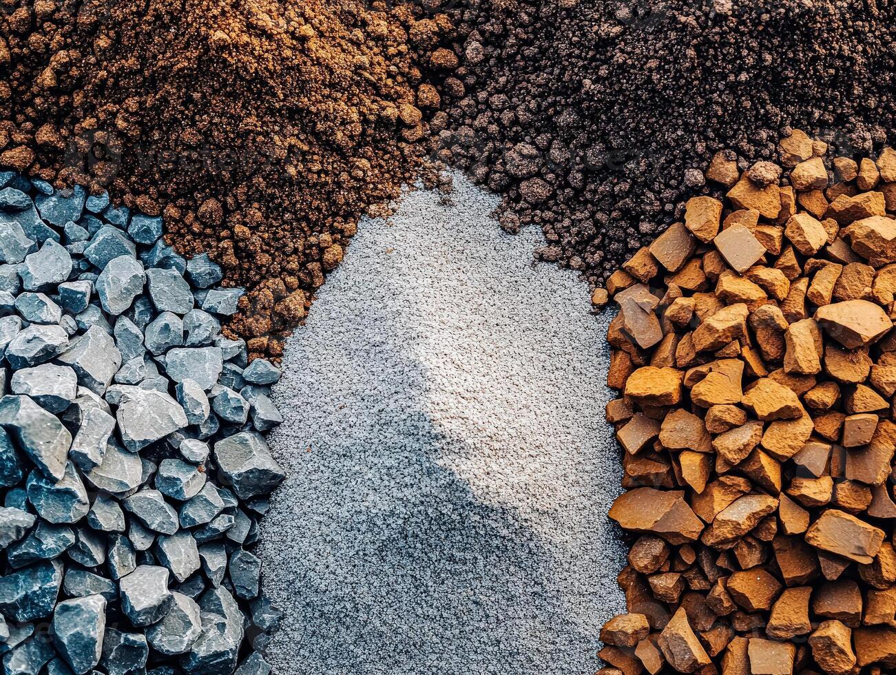 Pile of rocks and gravel in different colors photo