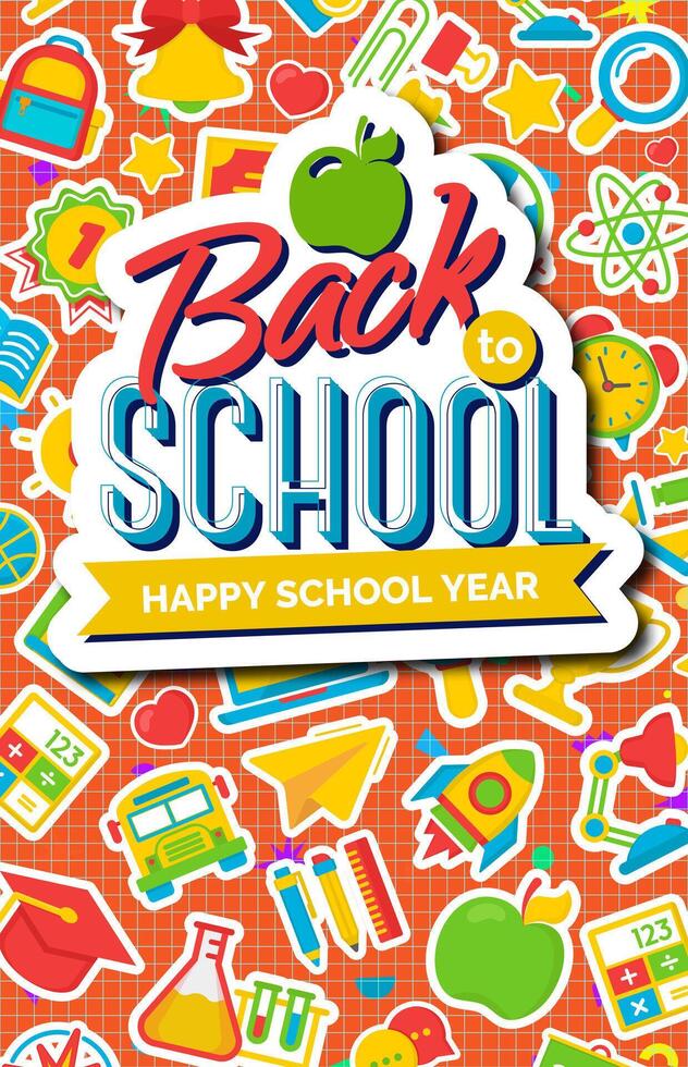 Back to school and education poster modern typography vector